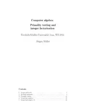 دانلود کتاب Computer algebra: Primality testing and integer factorisation