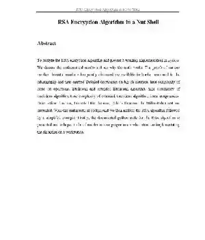 دانلود کتاب RSA Encryption Algorithm in a Nut Shell